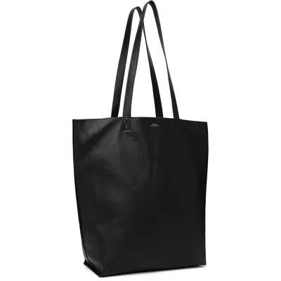 A.p.c. Men Black Leather Maiko Shopping Bag