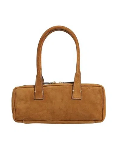 Staud Rectangular Suede Handbag With Top Zipper Closure In Brown