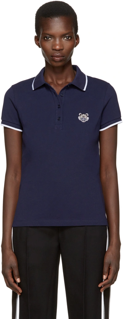 Shop Kenzo Navy Tiger Patch Polo