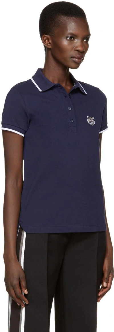 Shop Kenzo Navy Tiger Patch Polo