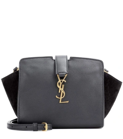 Shop Saint Laurent Toy Cabas Leather Shoulder Bag In Eero