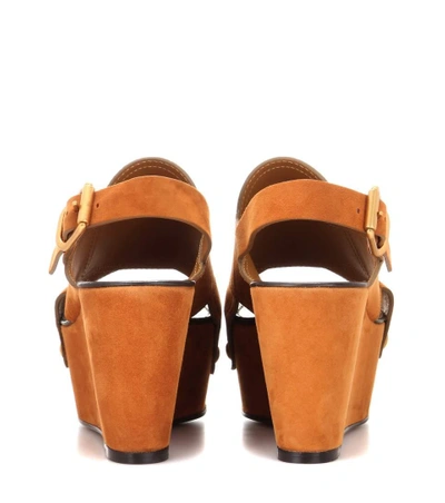 Shop Chloé Suede Platform Sandals