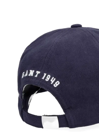 Gant Logo-patch Baseball Cap In Blue