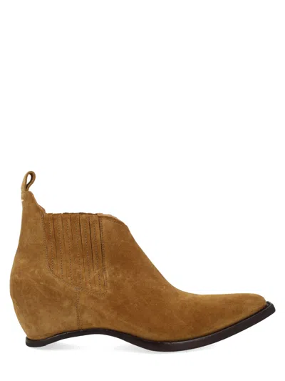 Maison Margiela Western Chelsea Heel-less Ankle Boots In Brown