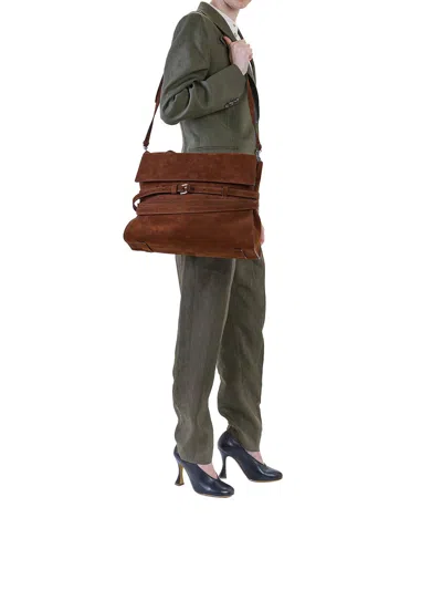 Moschino Versatile Shoulder Bag Adjustable Strap In Brown