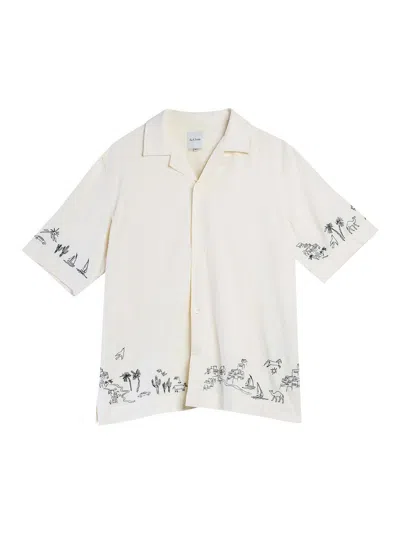 Paul Smith Mens Short Sleeves Regular Fit Shirt With Embroideredy In Neutral