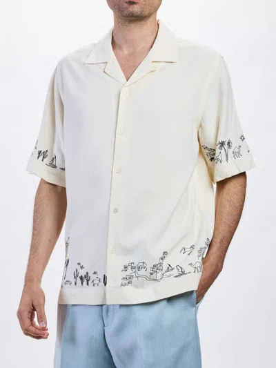 Paul Smith Mens Short Sleeves Regular Fit Shirt With Embroideredy In Neutral