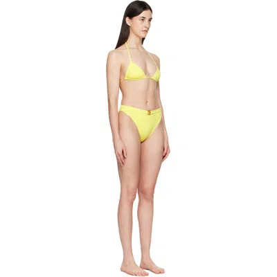 Balmain Yellow Triangle High Brief Bikini In Yellow