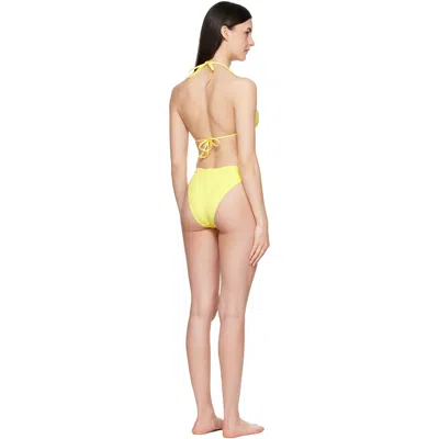 Balmain Yellow Triangle High Brief Bikini In Yellow