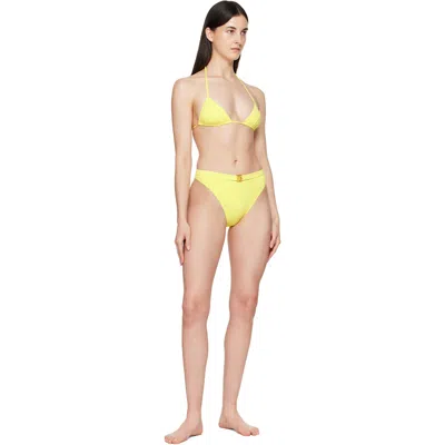 Balmain Yellow Triangle High Brief Bikini In Yellow