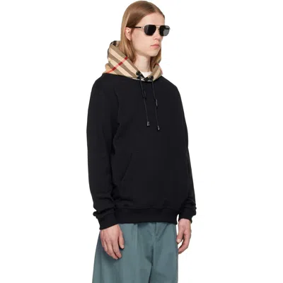 Burberry Cotton Check Pattern Drawstring Hooded Sweater With Front Zip