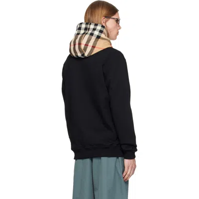 Burberry Cotton Check Pattern Drawstring Hooded Sweater With Front Zip
