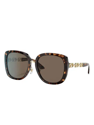 Versace Square-frame Sunglasses In Brown
