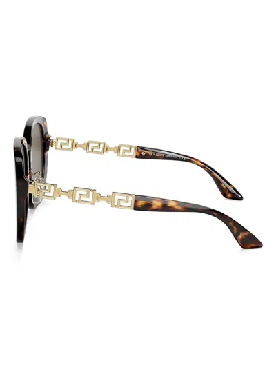 Versace Square-frame Sunglasses In Brown