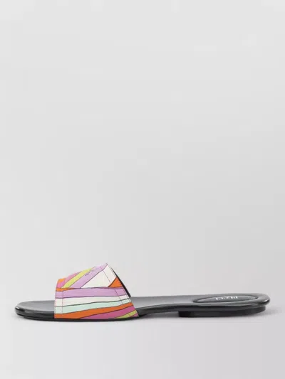 Pucci Yummy Flat Slide Sandals Open Toe In Black