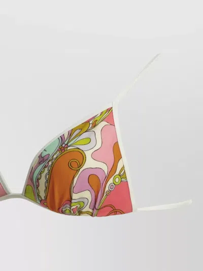 Pucci Orchidee Triangle Bikini Top Adjustable Straps In Multi