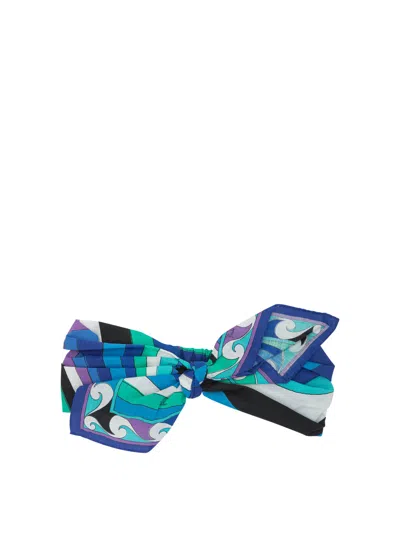 Pucci Iride Headband Knot Detail Rectangular Shape In Multi