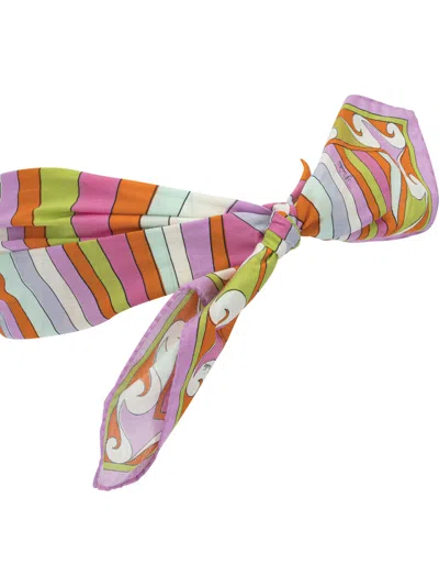 Pucci Iride Knot Detail Rectangular Headband In Multi