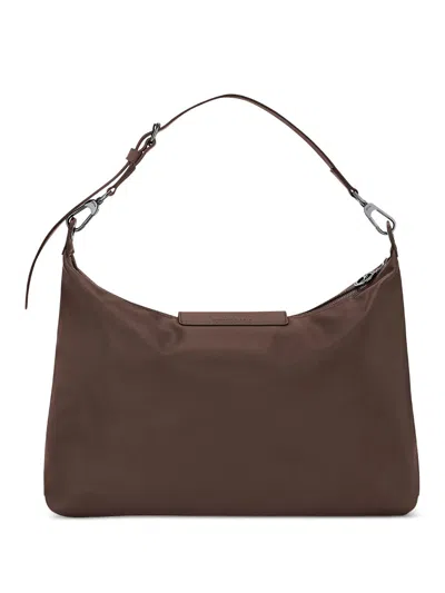 Longchamp Rectangular Brown Shoulder Bag With Adjustable Strap In Brown