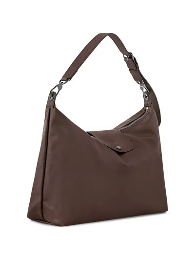 Longchamp Rectangular Brown Shoulder Bag With Adjustable Strap In Brown