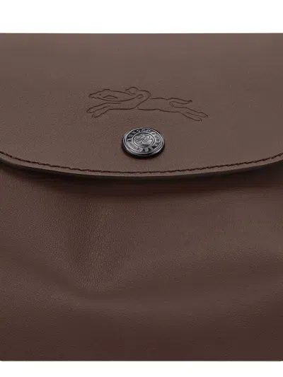Longchamp Rectangular Brown Shoulder Bag With Adjustable Strap In Brown