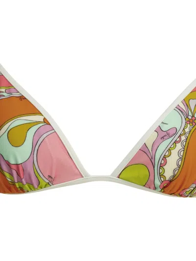 Pucci Orchidee Triangle Bikini Top In Multi
