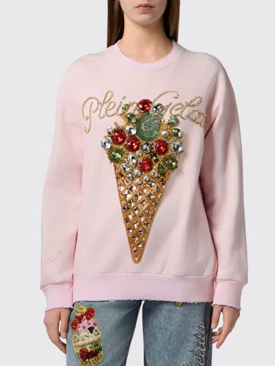 Philipp Plein Washed Sweatshirt Gelato Women In Pink