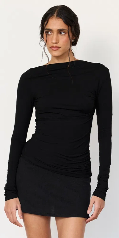Artless Romy Open Back Top Black In Black