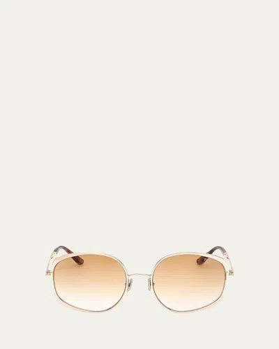 Tom Ford Abbey 58mm Geometric Sunglasses In Neutral