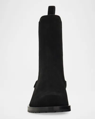 Ferragamo Briuli Suede Chelsea Boots In Black