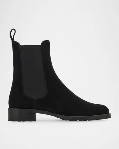 Ferragamo Briuli Suede Chelsea Boots In Black