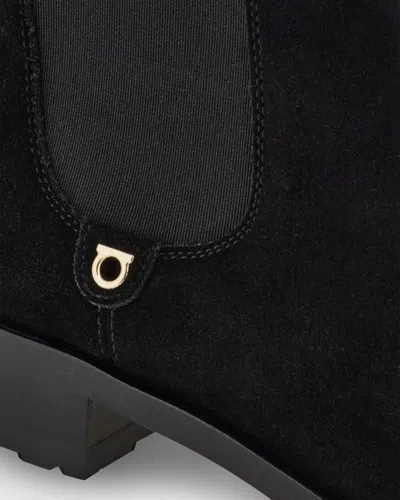 Ferragamo Briuli Suede Chelsea Boots In Black
