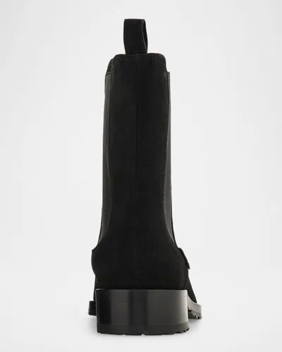 Ferragamo Briuli Suede Chelsea Boots In Black