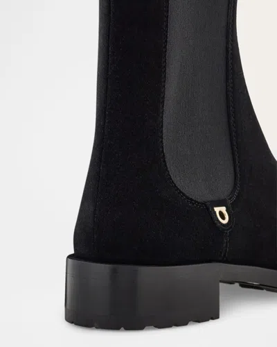 Ferragamo Briuli Suede Chelsea Boots In Black