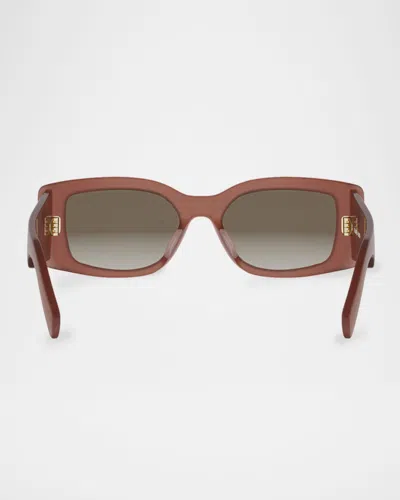 Celine Maxi Triomphe 53mm Gradient Rectangular Sunglasses In Brown