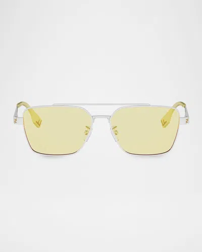 Fendi Sky 57mm Rectangular Sunglasses In Green