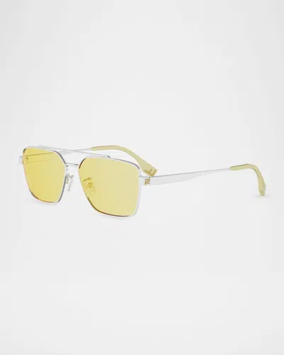 Fendi Sky 57mm Rectangular Sunglasses In Green