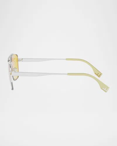 Fendi Sky 57mm Rectangular Sunglasses In Green