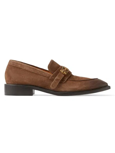 Versace Loafers With Gold Buckle In Multi