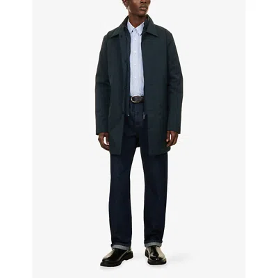 Nn07 Mens Navy Blue Blake Layered Woven Trench Coat In Blue