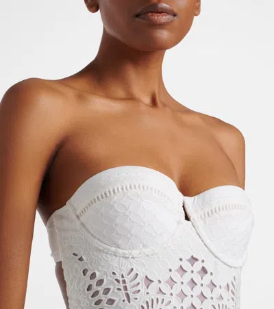 Zimmermann Indra Embroidery One-piece Swimsuit In Ivory In White