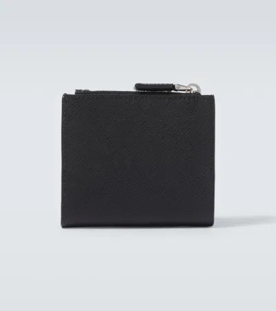 Prada Small Saffiano Leather Wallet In Black