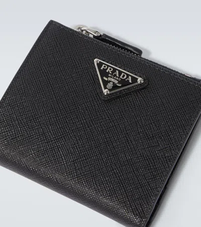 Prada Small Saffiano Leather Wallet In Black