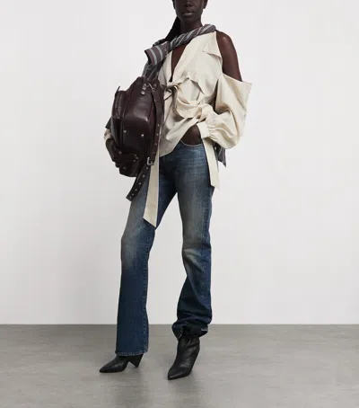 Acne Studios Bow-tie Open-shoulder Blouse In White