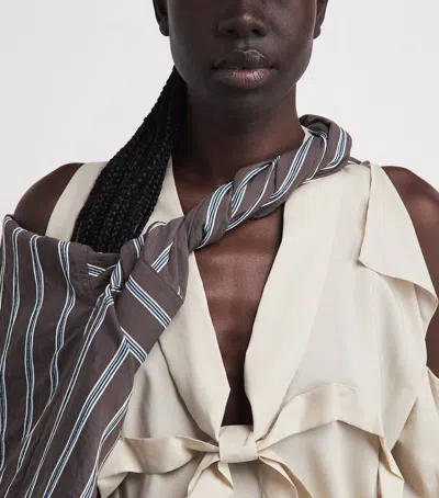 Acne Studios Bow-tie Open-shoulder Blouse In White