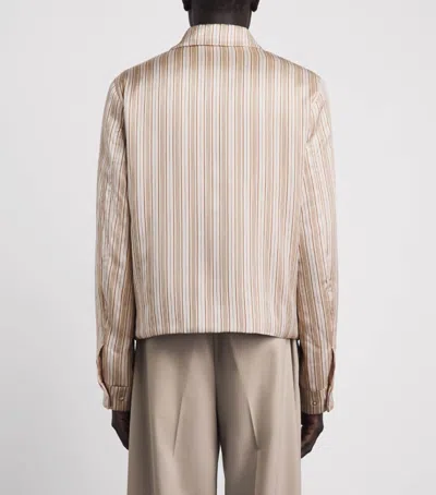 Amiri Stripe Logo Jacket In Brown