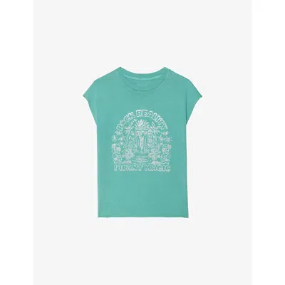 Zadig & Voltaire Womens Borneo Cloe Graphic-print Cotton T-shirt In Multi