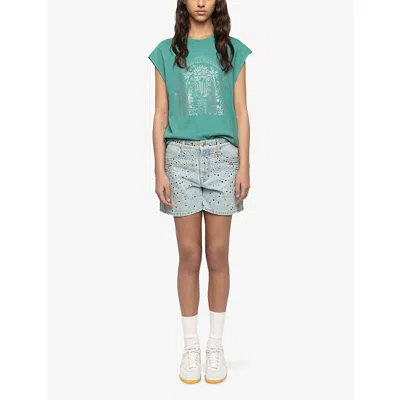 Zadig & Voltaire Womens Borneo Cloe Graphic-print Cotton T-shirt In Multi