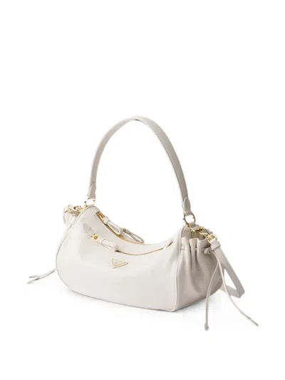 Prada Small Leather Bag In Neutral