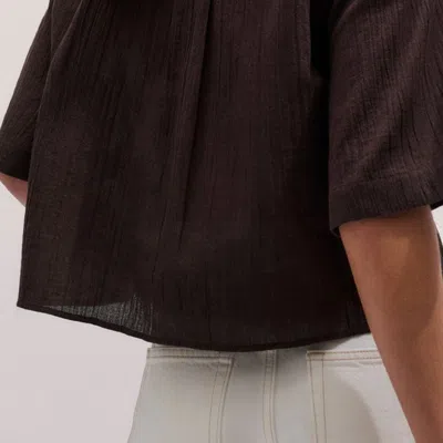 Me+em Cotton Tie Front Beach Shirt Cocoa Brown